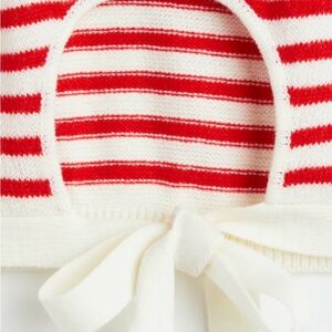 Red and White Striped Knit Top